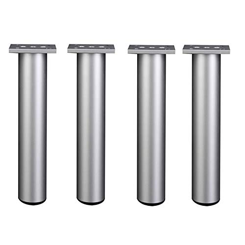 LYNN Möbelstützfuß Multifunktion Einstellbar Raum Aluminium Stützbein Sofa Schrank Möbelbeine 4 Stück Höhe 6-40Cm Pvc-Material Bodenpolster/Silber / 6 * 35cm von Möbelfüße