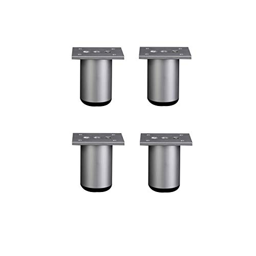 LYNN Möbelstützfuß Multifunktion Einstellbar Raum Aluminium Stützbein Sofa Schrank Möbelbeine 4 Stück Höhe 6-40Cm Pvc-Material Bodenpolster/Silber / 6 * 8cm von Möbelfüße