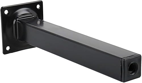 Möbelfuss Tischbein Weiß Silber oder Schwarz Eckig 300mm x 25mm x 25mm (Schwarz) von Möbelfuss