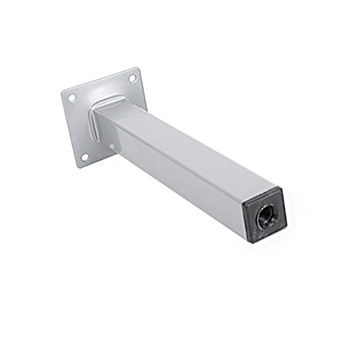 Möbelfuss Tischbein Weiß Silber oder Schwarz Eckig 700mm x 25mm x 25mm (Silber) von Möbelfuss