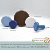 5Er Set Matte Garderobenhaken Wandhaken Kreidefarbe Rund Jumbo Knobs Weiß Kleiderhaken Haken Wandaufhängung Wandhänger Holz Matt Hänger von MoebelgriffStylisten