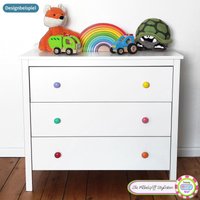 6Er Set Möbelknöpfe Bunt Kinder-Zimmer Kommodenknöpfe Holz Möbelgriffe 35 Mm Uni Buche Massivholz Rund Made in Germany Wickelkommode von MoebelgriffStylisten