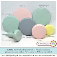 7Er Set Retro Garderobenhaken Wandhaken Pastell Rund Jumbo Knobs Xl Bunt Kleiderhaken Glänzend Haken Wandbefestigung Holz Kreise Grau Rosé von MoebelgriffStylisten