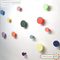 Kleiderhaken Wand - Wandhaken Garderobenhaken Rund Bunt Jumbo Knobs Matte Lange Haken Holz Zur Direkten Wandbefestigung 1 Stück Kleiderhaken Wand - Wandhaken Garderobenhaken Rund Bunt Jumbo Knobs Matte Lange Haken Holz Zur Direkten Wandbefestigung 1 Stück von MoebelgriffStylisten