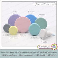 Matte Kleiderhaken Wandhaken Kreidefarbe Holz Jumbo Knobs Bunt Garderobenhaken 8Er Set Groß Pastell Haken Wandaufhängung Mantelhaken von MoebelgriffStylisten