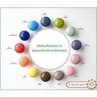 Möbelknauf 1 Stück Bunt Möbelknopf Uni Kommodenknöpfe Buche Massivholz Holz Einfarbig Glänzend Olivgrün Vanille Mandarine Taupe Schublade von MoebelgriffStylisten