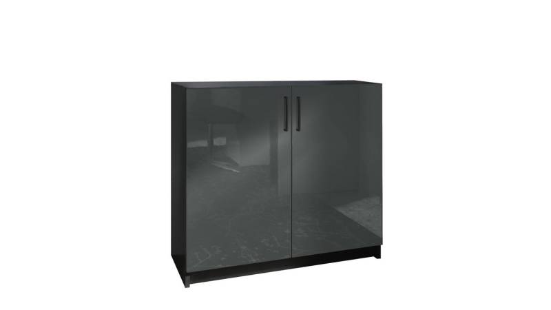 Möbelhandel Klipenstein Aktenschrank Athen V1, Büroschrank Kommode, Schwarz matt von Möbelhandel Klipenstein