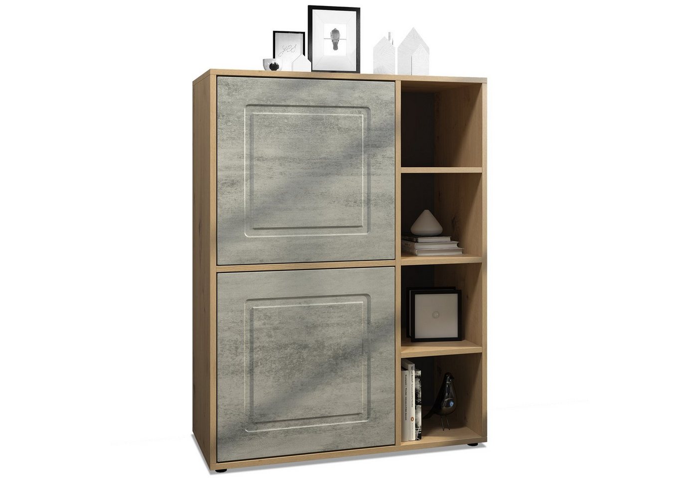 Möbelhandel Klipenstein Highboard NOAH V1, Kommode Schrank Landhaus, Korpus Eiche Artisan von Möbelhandel Klipenstein