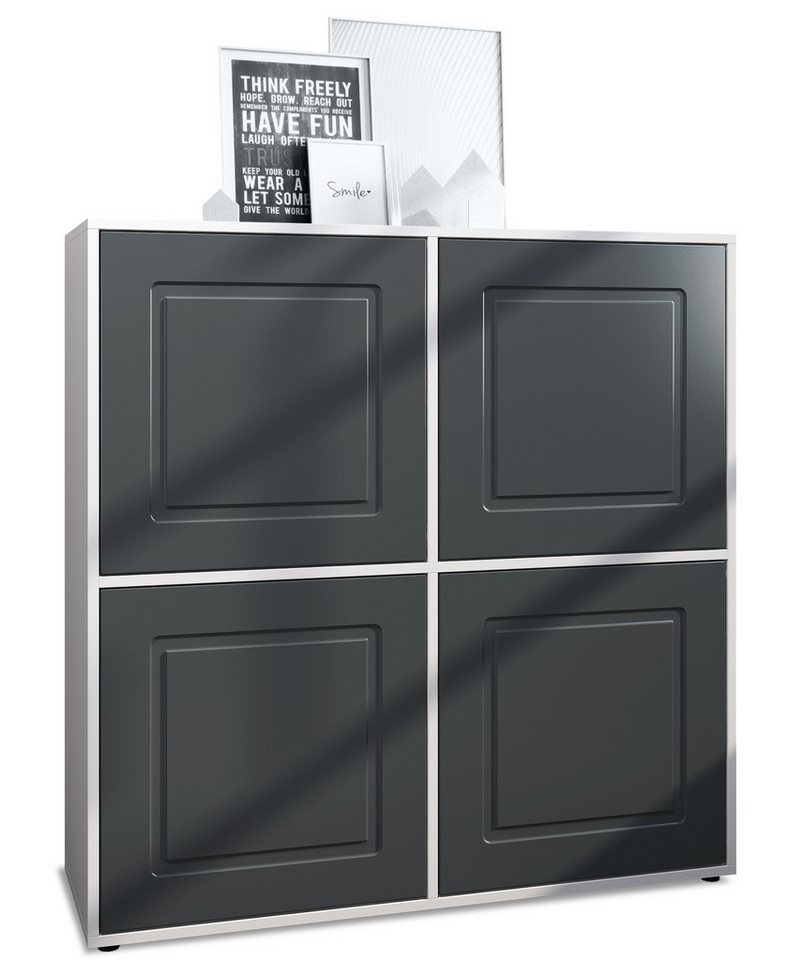 Möbelhandel Klipenstein Highboard NOAH V2, Kommode Schrank Landhaus, Korpus Weiß matt von Möbelhandel Klipenstein