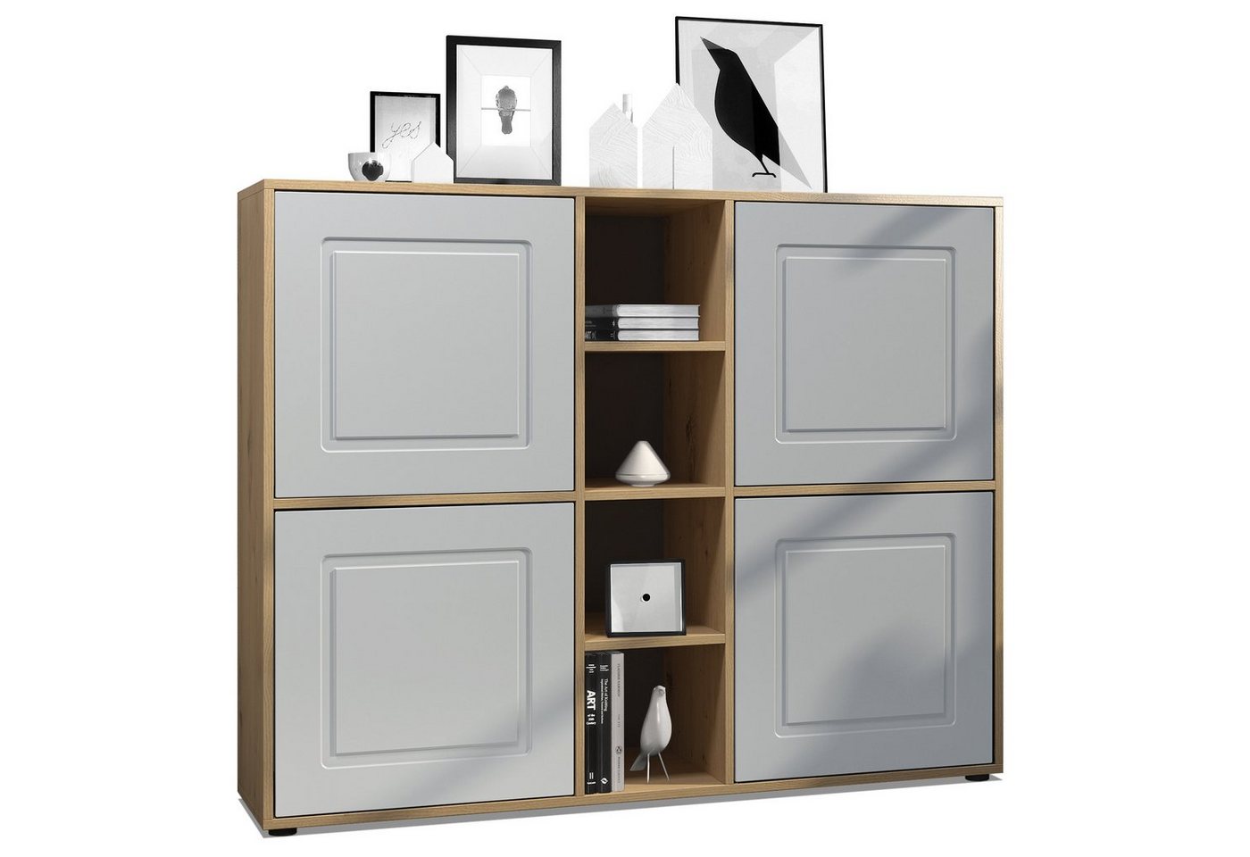 Möbelhandel Klipenstein Highboard NOAH V3, Kommode Schrank Landhaus, Korpus Eiche Artisan von Möbelhandel Klipenstein