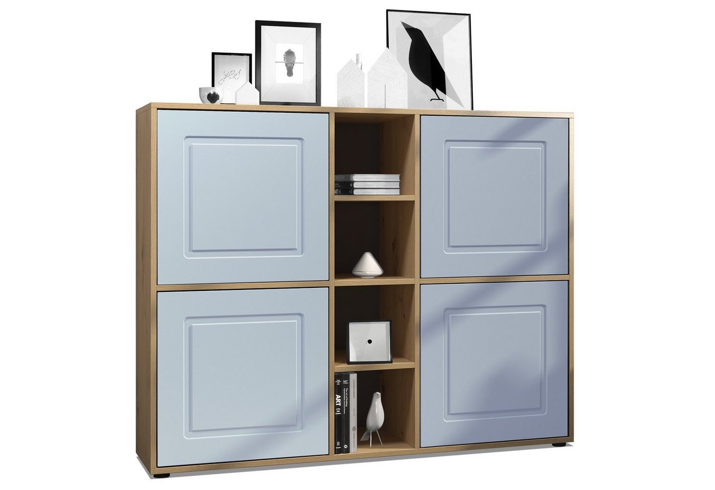 Möbelhandel Klipenstein Highboard NOAH V3, Kommode Schrank Landhaus, Korpus Eiche Artisan von Möbelhandel Klipenstein