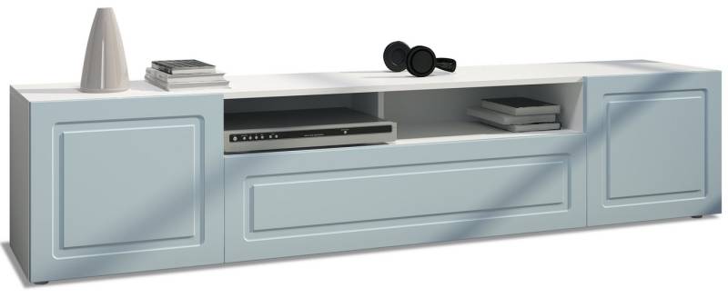 Möbelhandel Klipenstein Lowboard Rom, TV Kommode Fernsehtisch 181 cm, Landhausstil, Weiß matt von Möbelhandel Klipenstein