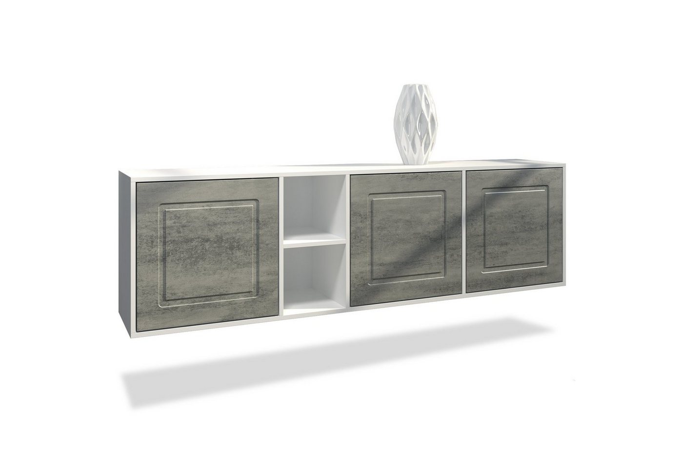 Möbelhandel Klipenstein Sideboard NOAH, TV Board hängend 182 cm, Landhaus, Korpus Weiß matt von Möbelhandel Klipenstein