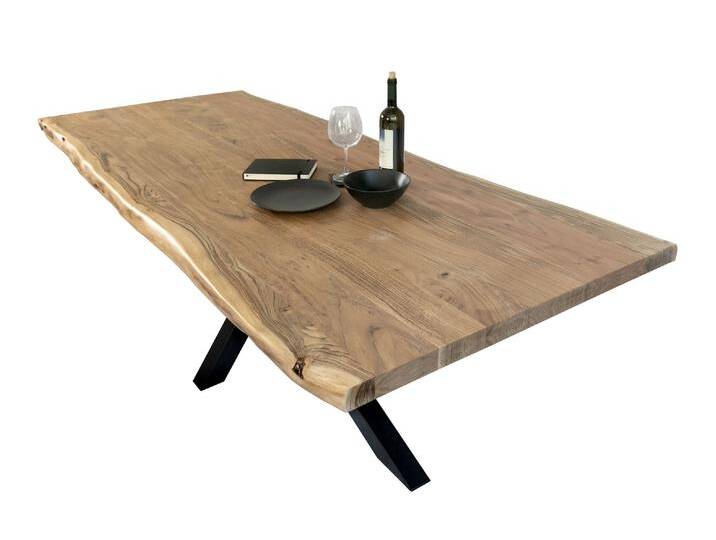 Esstisch Baumkante massiv Akazie Natur 280 x 110 Spider-Gestell schwarz CALI Esstisch Baumkante massiv Akazie Natur 280 x 110 Spider-Gestell schwarz CALI von Möbelliebling
