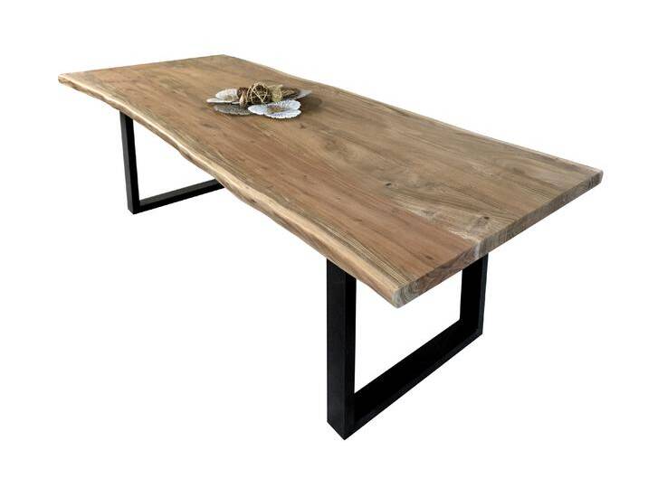 Esstisch Baumkante massiv Akazie Natur 280 x 110 U-Gestell schwarz CALI Esstisch Baumkante massiv Akazie Natur 280 x 110 U-Gestell schwarz CALI von Möbelliebling