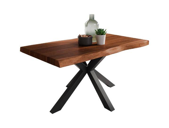Esstisch Baumkante massiv Akazie Nussbaum 160 x 85 Spider-Gestell schwarz ATLAS Esstisch Baumkante massiv Akazie Nussbaum 160 x 85 Spider-Gestell schwarz ATLAS von Möbelliebling