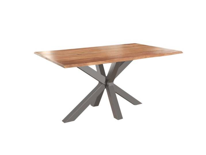 Esstisch Baumkante massiv Akazie natur 160 x 85 silber SPYRO von Möbelliebling