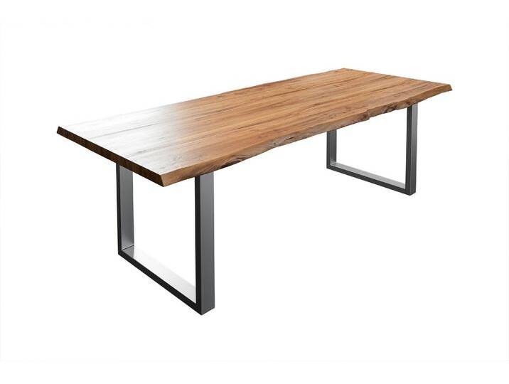 Esstisch Baumkante massiv Akazie natur 240 x 100 silber LIAM von Möbelliebling