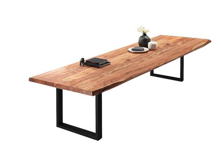 Esstisch Baumkante massiv Akazie natur 300 x 120 schwarz VALIN Esstisch Baumkante massiv Akazie natur 300 x 120 schwarz VALIN von Möbelliebling