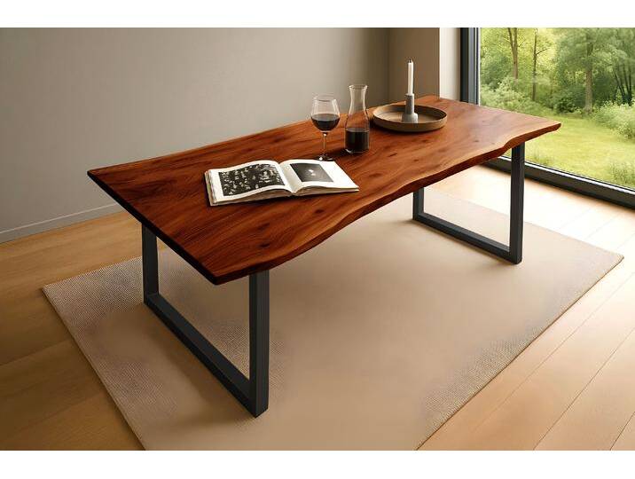 Esstisch Baumkante massiv Akazie nussbaum 180 x 90 schwarz QUINN Esstisch Baumkante massiv Akazie nussbaum 180 x 90 schwarz QUINN von Möbelliebling