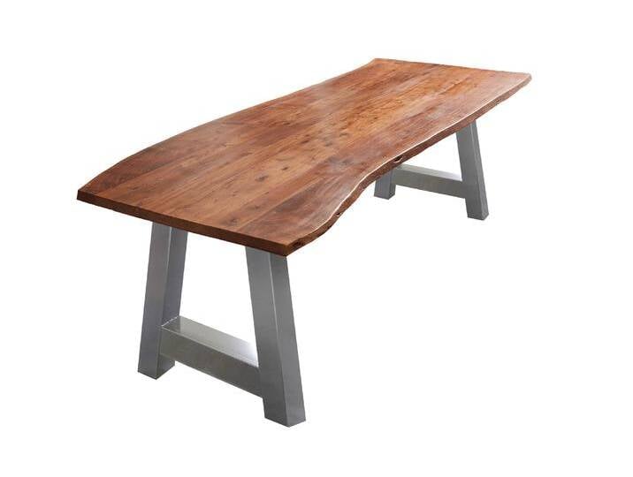 Esstisch Baumkante massiv Akazie nussbaum 35 mm 240 x 100 silber Adelaide Esstisch Baumkante massiv Akazie nussbaum 35 mm 240 x 100 silber Adelaide von Möbelliebling