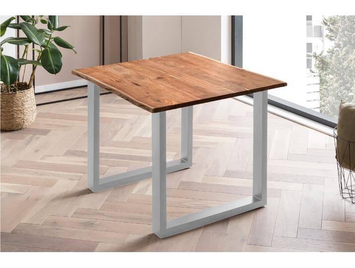 Esstisch Baumkante massiv Akazie nussbaum 80 x 80 silber QUINN Esstisch Baumkante massiv Akazie nussbaum 80 x 80 silber QUINN von Möbelliebling