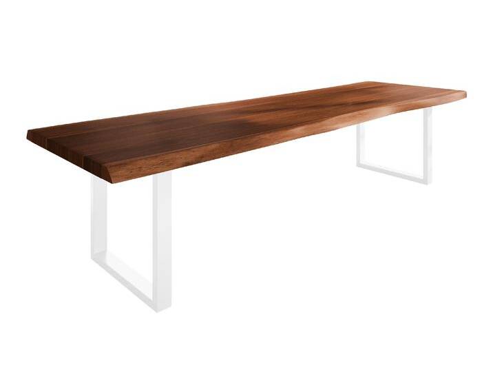 Esstisch Baumkante massiv Akazie nussbaumfarben 320 x 120 U-Gestell Metall weiß TITAN Esstisch Baumkante massiv Akazie nussbaumfarben 320 x 120 U-Gestell Metall weiß TITAN von Möbelliebling