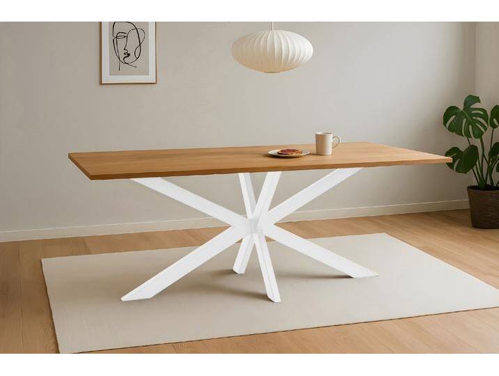 Esstisch Baumkante massiv Eiche geölt 280 x 100 cm Spider-Gestell weiß SALVADOR Esstisch Baumkante massiv Eiche geölt 280 x 100 cm Spider-Gestell weiß SALVADOR von Möbelliebling