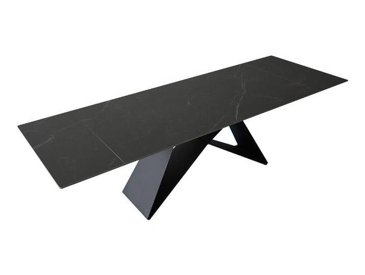 Esstisch Keramik schwarz 180(220) x 90 ausziehbar Butterfly-Gestell schwarz MIA von Möbelliebling