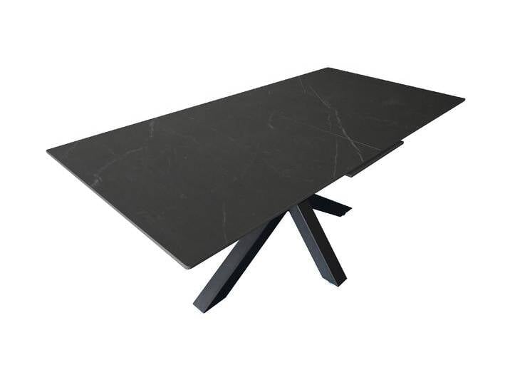 Esstisch Keramik schwarz 180(220) x 90 ausziehbar Spider-Gestell schwarz MILLIE von Möbelliebling