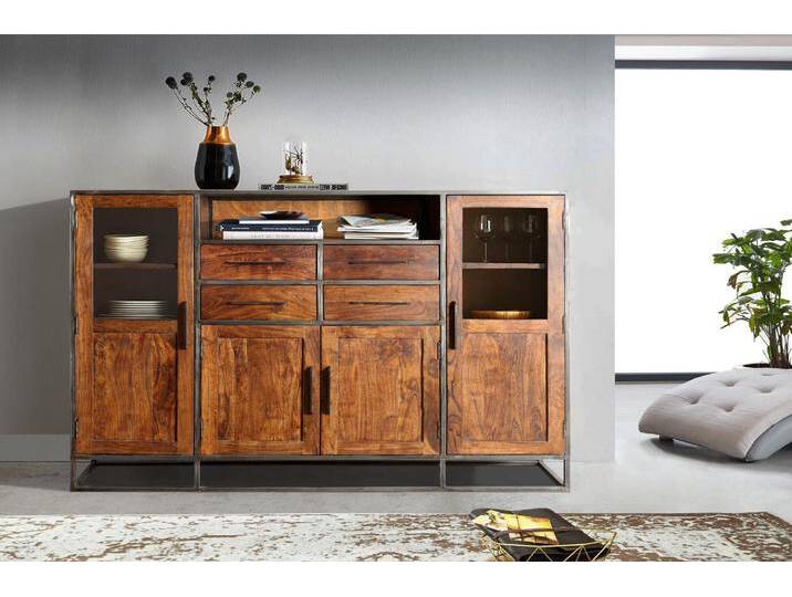 Highboard 180 x 134 x 40 cm Akazienholz massiv nougatfarben OKLAHOMA II Highboard 180 x 134 x 40 cm Akazienholz massiv nougatfarben OKLAHOMA II von Möbelliebling