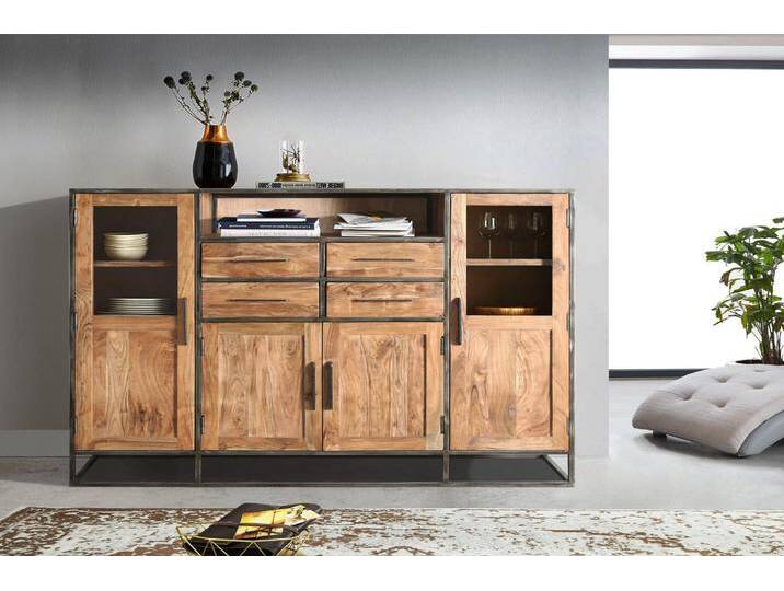 Highboard 180 x 134 x 40 cm Akazienholz massiv stonefarben OKLAHOMA II Highboard 180 x 134 x 40 cm Akazienholz massiv stonefarben OKLAHOMA II von Möbelliebling