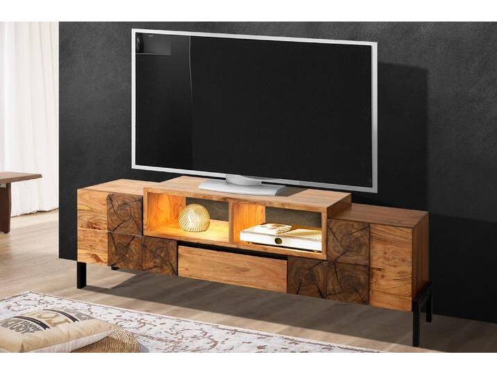 Lowboard 180 x 55 x 40 cm Akazienholz stonefarben LAURETTE Lowboard 180 x 55 x 40 cm Akazienholz stonefarben LAURETTE von Möbelliebling