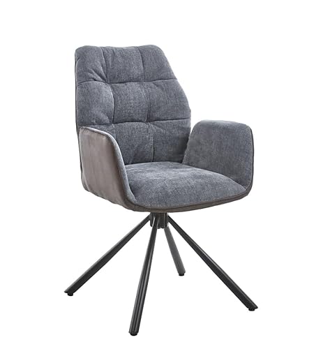 KomfortMeister 2er Set mit Stoffbezug Erhältlich als 2er Set oder 2 Stücke Moderne Esszimmerstühle – Drehbar und in stilvollem Design für höchsten Komfort Dunkel-Grau KomfortMeister 2er Set mit Stoffbezug Erhältlich als 2er Set oder 2 Stücke Moderne Esszimmerstühle – Drehbar und in stilvollem Design für höchsten Komfort Dunkel-Grau von Möbelmeister M&M