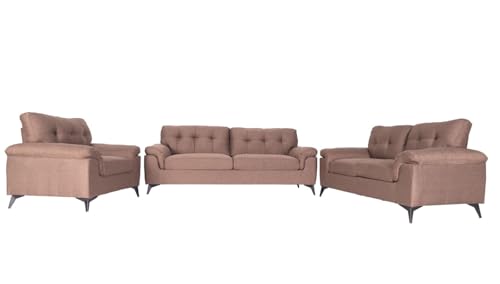 Möbelmeister M&M 3-teiliges Chesterfield Sofa Set in Braun Braun Möbelmeister M&M 3-teiliges Chesterfield Sofa Set in Braun Braun von Möbelmeister M&M