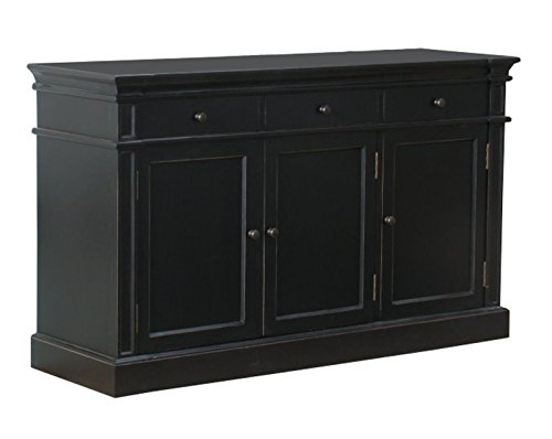Moebelnet Amaretta Sideboard, Buffet, antik patiniert, schwarz lackiert von Moebelnet