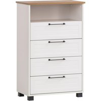 Midischrank Jelda weiß matt Eiche Landhaus Nachbildung B/H/T: ca. 62,4x102x34,1 cm Midischrank Jelda weiß matt Eiche Landhaus Nachbildung B/H/T: ca. 62,4x102x34,1 cm von Möbelpartner