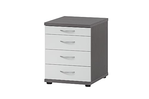 Möbelpartner Bürocontainer, Holzwerkstoff, esche grau Dekor/weiß matt, 41,6 x 50 x 53,4 cm von Möbelpartner