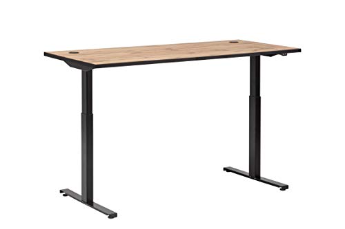 Möbelpartner Montana 701500 Schreibtisch höhenverstellbar, Holzdekor, Eiche Landhaus Dekor, 160 x 75 x 71-121 cm von Möbelpartner