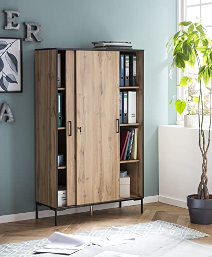 Möbelpartner Montana Aktenschrank 701724, Holzwerkstoff, Eiche Landhaus Dekor, 100, 1 x 41 x 163,8 cm von Möbelpartner