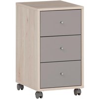 Rollcontainer Serie 400 Sandeiche Nachbildung grau B/H/T: ca. 32,6x59,7x39,1 cm von Möbelpartner