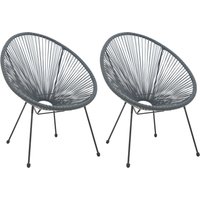 Möbilia Garten Stuhl 2-er Set Grau 73x88 cm von Möbilia