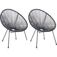 Möbilia Garten Stuhl 2-er Set Schwarz 73x88 cm von Möbilia
