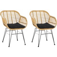 Möbilia Gartensessel 2er-Set Metall/Polyrattan inkl. Sitzkissen von Möbilia