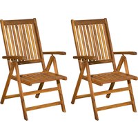 Möbilia Gartensessel mit Armlehnen 2er-Set Akazie natur klappbar von Möbilia