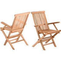 Möbilia Gartensessel mit Armlehnen Teak 2er-Set klappbar von Möbilia