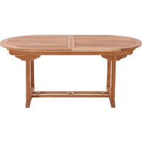 Möbilia Gartentisch ausziehbar oval Teak natur 180/240x100 cm von Möbilia