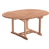 Möbilia Gartentisch ausziehbar rund Teak natur Ø120/170x75 cm von Möbilia