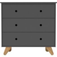 Möbilia Kommode aus Pinienholz Grau 95x90 cm von Möbilia