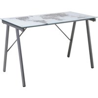 Möbilia Schreibtisch, BxLxH: 113 x 58 x 73 cm, Glas/Metall - grau von Möbilia